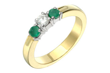 3/20 Carat Emerald & Diamond Two Tone Ring Alain Raphael