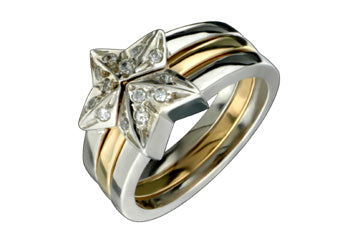 3/20 Carat Three Piece Detachable Star Diamond Ring Alain Raphael