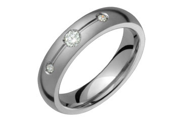 3/20 Carat Three Stone Titanium Diamond Ring Alain Raphael