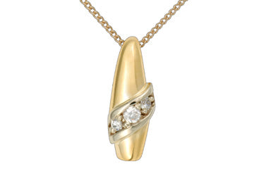 3/20 Carat Two Tone Trio Diamond Pendant With Chain Alain Raphael