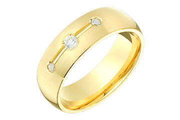 3/20 Carat Yellow Gold Diamond Wedding Band with Center Groove Alain Raphael