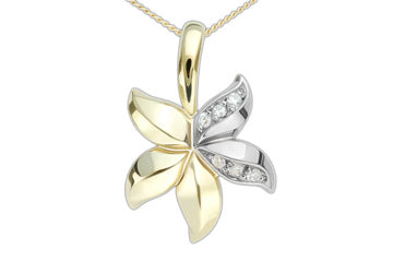 3/25 Carat Diamond Flower Patterned 14K Pendant With Chain Alain Raphael
