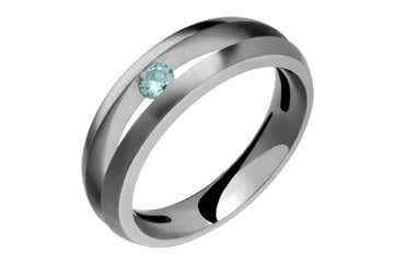 3/25 Carat Ice Blue Diamond Tension Set Titanium Ring Alain Raphael
