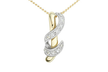 3/25 Carat Intertwined Two Tone Diamond Pendant With Chain Alain Raphael