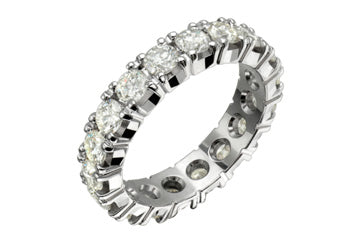 3 3/5 Carat White Gold 4-Claw Diamond Eternity Ring Alain Raphael