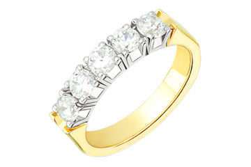 3/4 Carat 14kt Two-Tone Diamond Semi-Eternity Ring Alain Raphael