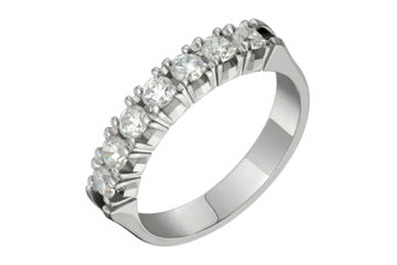 3/4 Carat White Gold 7-Stone Diamond Semi-Eternity Ring Alain Raphael