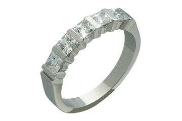 3/4 Carat White Gold Semi-Eternity Diamond Ring Alain Raphael