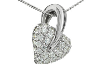 3/5 Carat Diamond White Gold Heart Pendant With Chain Alain Raphael
