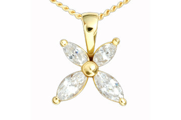 3/5 Carat Yellow Gold 14kt Diamond Butterfly Pendant Alain Raphael