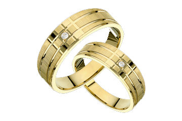 3/50 Carat 14kt Wedding Band Set with Diamond Alain Raphael