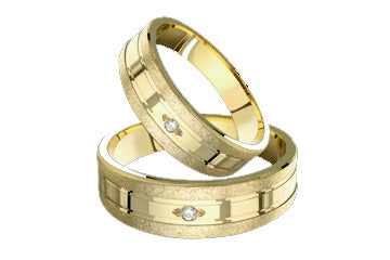 3/50 Carat 14kt Yellow Gold Diamond Wedding Band For Him and Her Alain Raphael