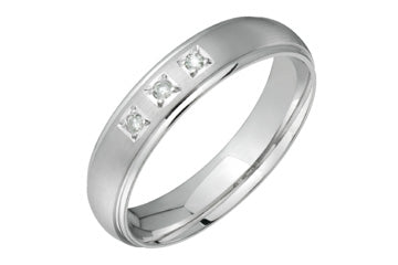 3/50 Carat White Gold 14kt Three Stone Wedding Band Alain Raphael
