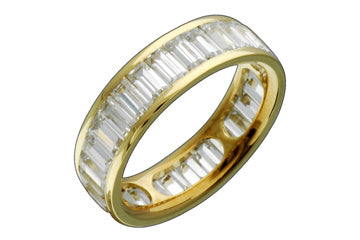 3 9/10 Carat Baguette Diamond 14K Yellow Gold Eternity Ring Alain Raphael