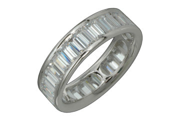 3 9/10 Carat White Gold 14K Baguette Diamond Eternity Ring Alain Raphael