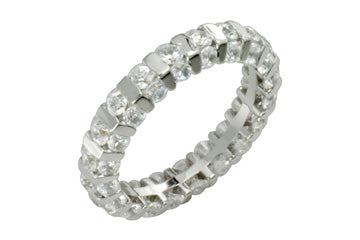 3 Carat White Gold 14K 3-Sided Diamond Eternity Ring Alain Raphael