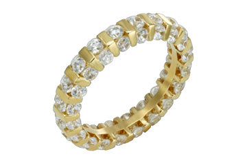 3 Carat Yellow Gold 14K 3-Sided Diamond Eternity Alain Raphael