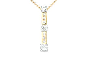 31/50 Carat Yellow Gold 14kt Diamond Pendant with Chain Alain Raphael