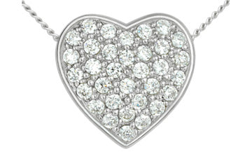 33/40 Carat White Gold 14kt Diamond Heart Pendant with Chain Alain Raphael