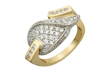 33/50 Carat Two Tone 14K Swan Diamond Ring Alain Raphael