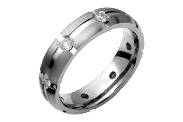 4/10 Carat Engraved Titanium Eternity Band with Diamonds Alain Raphael