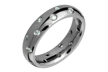 4/10 Carat Titanium Eternity Ring with Scattered Diamonds Alain Raphael