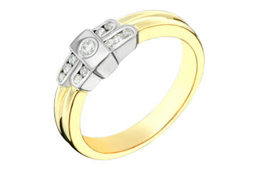 4/25 Carat Yellow and White Gold Diamond Ring Alain Raphael