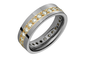4/5 Carat Diamond Titanium & Yellow Gold Eternity Ring Alain Raphael