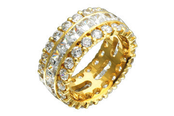 5 47/50 Carat Diamond 14K Yellow Gold Trio Eternity Ring Alain Raphael
