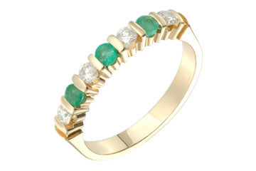 6/25 Carat Diamond & Emerald Semi-Eternity Ring Alain Raphael