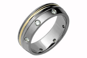 6/25 Carat Titanium and Yellow Gold Diamond Eternity Band Alain Raphael