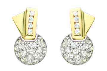 7/10 Carat Diamond 14K Two Tone Earrings Alain Raphael