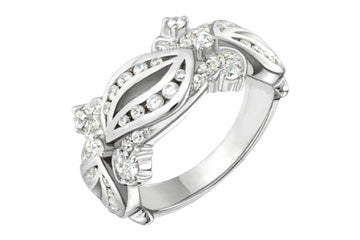 7/10 Carat White Gold 14kt Crafted Diamond Ring Alain Raphael