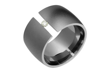 7/100 Carat Tension Set Diamond Titanium Ring Alain Raphael