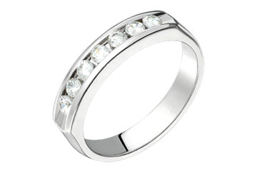 7/20 Carat 14kt White Gold Semi-Eternity Diamond Ring Alain Raphael