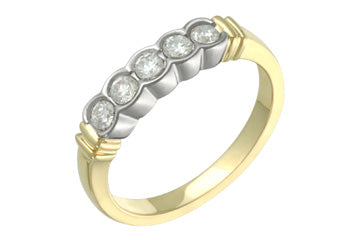 7/20 Carat 5-Stone Diamond Two-Tone Semi-Eternity Ring Alain Raphael