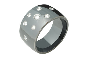 7/20 Carat Black Titanium Ring with Diamonds Alain Raphael
