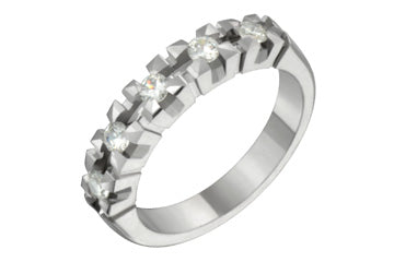 7/20 Carat Diamond Semi-Eternity White Gold Ring Alain Raphael
