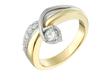 7/20 Carat Two-Tone Lopsided Diamond Ring Alain Raphael