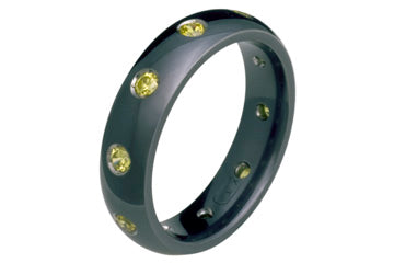 8/10 Carat Yellow Diamond Eternity Black Titanium Ring Alain Raphael