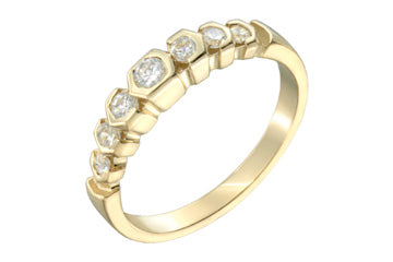 8/25 Carat Diamond Carved Yellow Gold Semi-Eternity Ring Alain Raphael