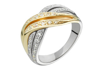 8/25 Carat Yellow & White Gold Weaved Diamond Ring Alain Raphael