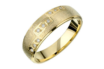 9/100 Carat Tapered Yellow Gold 14kt Diamond Wedding Band Alain Raphael