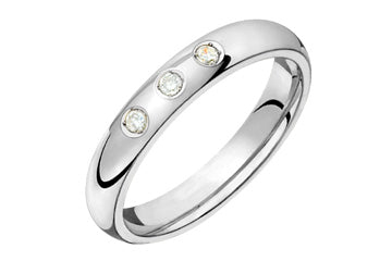 9/100 Carat White Gold 14kt Domed Diamond Wedding Band Alain Raphael