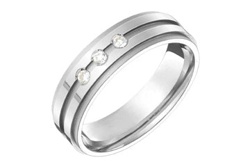 9/100 Carat White Gold 14kt Engraved Diamond Wedding Band Alain Raphael