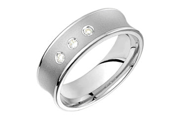 9/100 Carat White Gold Concaved 14kt Diamond Wedding Band Alain Raphael