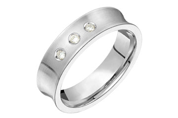 9/100 Carat White Gold Concaved Diamond Wedding Band Alain Raphael