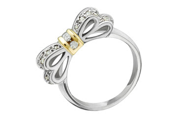 9/25 Carat 14kt Two-Tone Bow Diamond Ring Alain Raphael