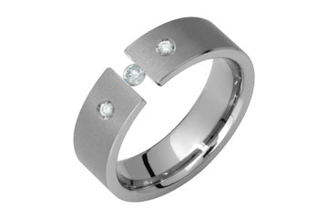 9/50 Carat Diamond Tension Set Titanium Ring Alain Raphael