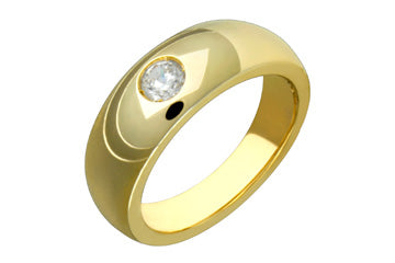 A Stunning Tapered Yellow Gold 14kt Diamond Wedding Band Alain Raphael